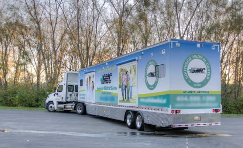 Semi trailer mobile unit